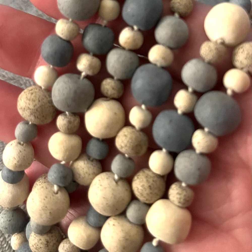 Beaded Clay Necklace in Earth Tones